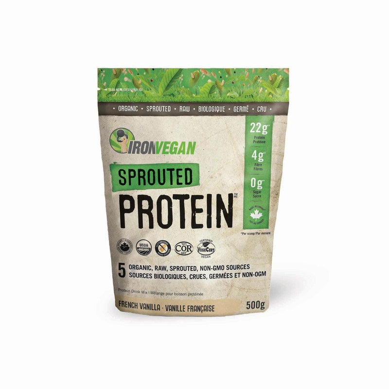 Iron Vegan Sprouted Protein - Vanilla 500g Powder - Five Natural