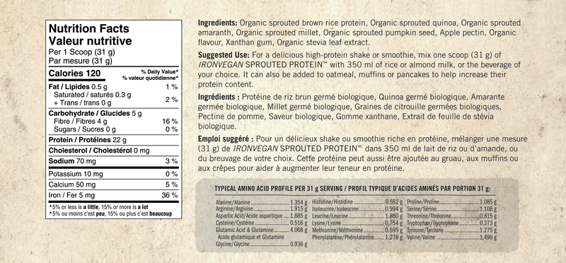 Iron Vegan Sprouted Protein Vanilla 500g - Five Natural