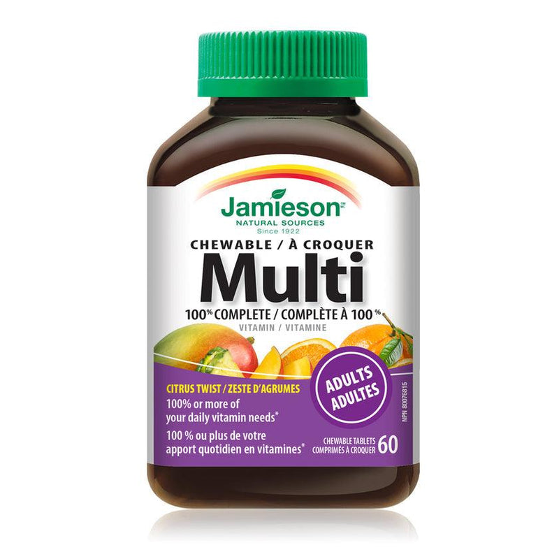 Jamieson 100% Complete Multivitamin for Adults - Citrus Twist 60 Chewable - Five Natural