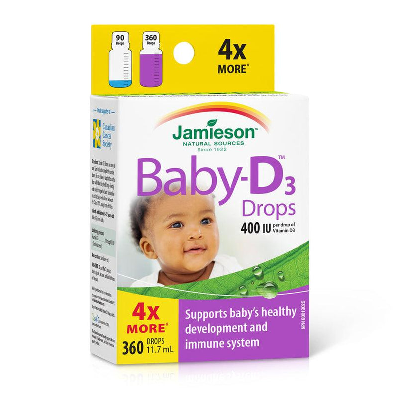 Jamieson Baby-D3 Drops 400 IU 11.7mL / 360 drops Liquid - Five Natural