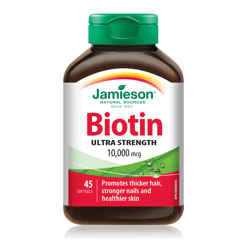 Jamieson Biotin Ultra Strength 10,000 mcg 45 Softgels - Five Natural