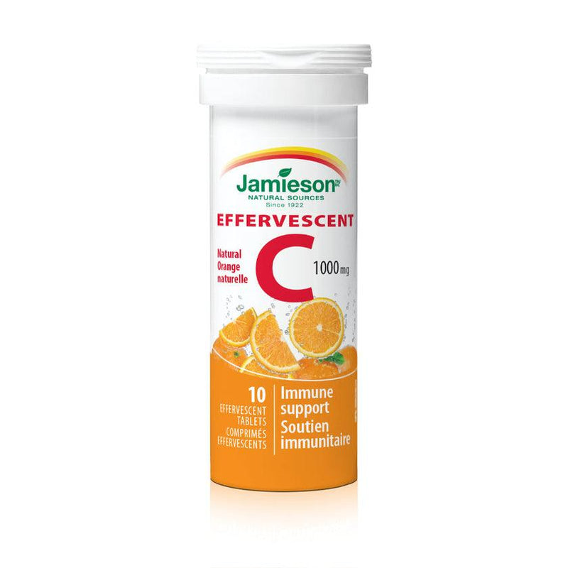 Jamieson C 1,000 mg Effervescent - Natural Orange 10 Packs - Five Natural