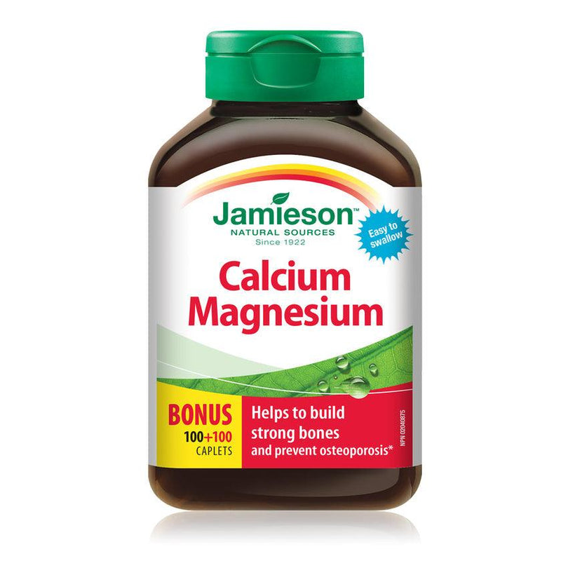 Jamieson Calcium Magnesium - BONUS SIZE 200 Caplets - Five Natural