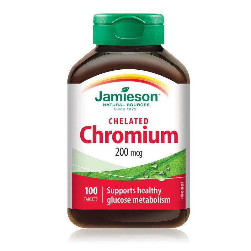 Jamieson Chelated Chromium 200 mcg 100 Tablets - Five Natural
