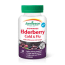 Jamieson Elderberry Cold & Flu with Echinacea & Ginger - Elderberry 60 Gummies - Five Natural