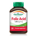 Jamieson Folic Acid 1,000 mcg/1 mg 100 Tablets - Five Natural
