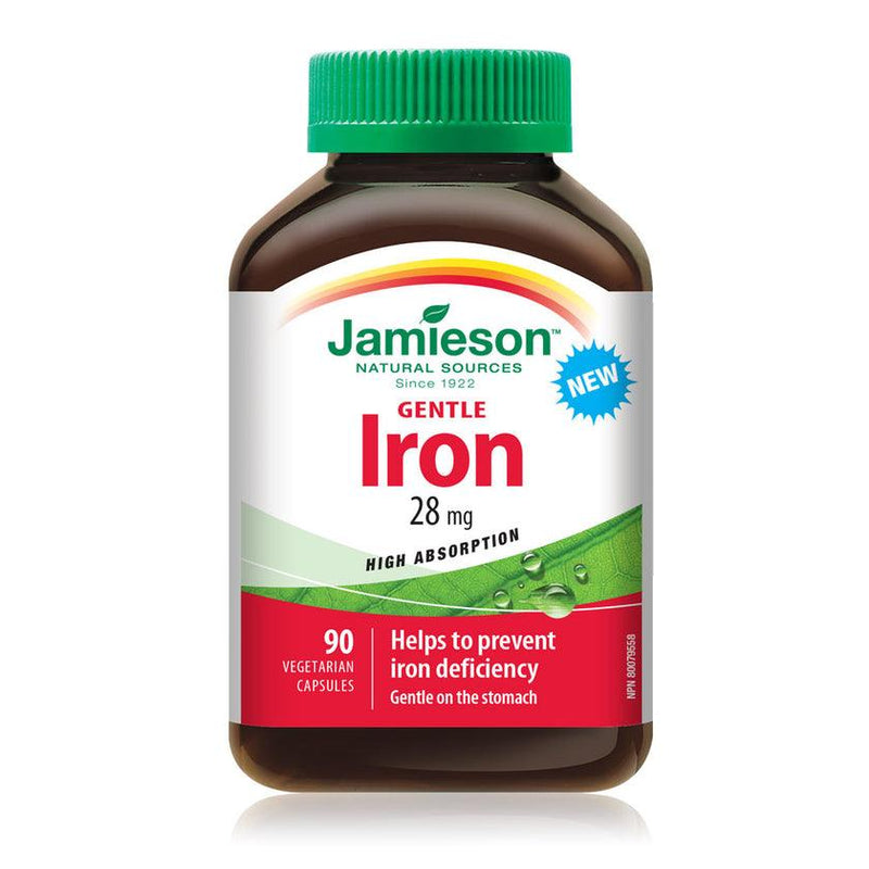 Jamieson Gentle Iron 28 mg 90 Capsules - Five Natural