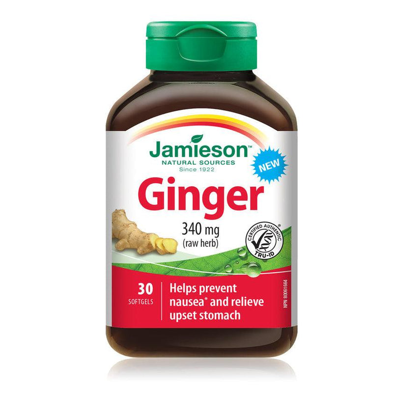 Jamieson Ginger 340 mg (raw herb) 30 Softgels - Five Natural