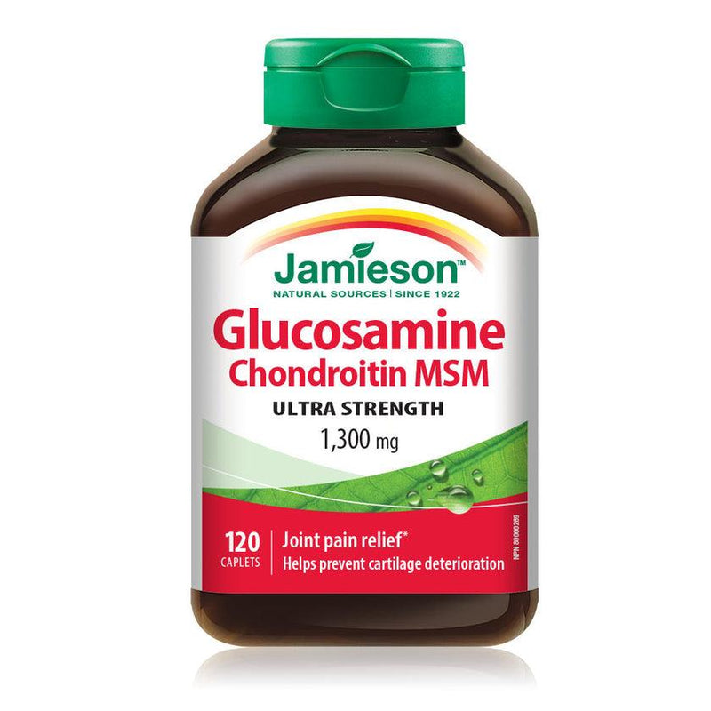 Jamieson Glucosamine Chondroitin MSM Ultra Strength 1,300 mg 120 Caplets - Five Natural
