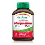 Jamieson Magnesium High Potency 500 mg + D3 500 IU 60 Caplets - Five Natural