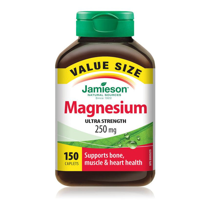 Jamieson Magnesium Ultra Strength 250mg - VALUE SIZE 150 Caplets - Five Natural