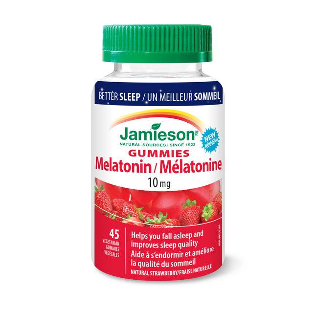Jamieson Melatonin Maximum Strength 10mg - Natural Strawberry 45 Gummies - Five Natural