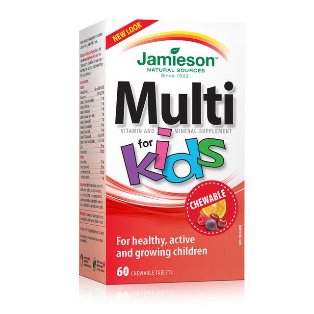 Jamieson Multivitamin for Kids - Orange, Grape, Cherry, Berry 60 Chewable - Five Natural