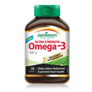 Jamieson Omega-3 900mg No Fishy Aftertaste Ultra Strength 75 Softgels - Five Natural