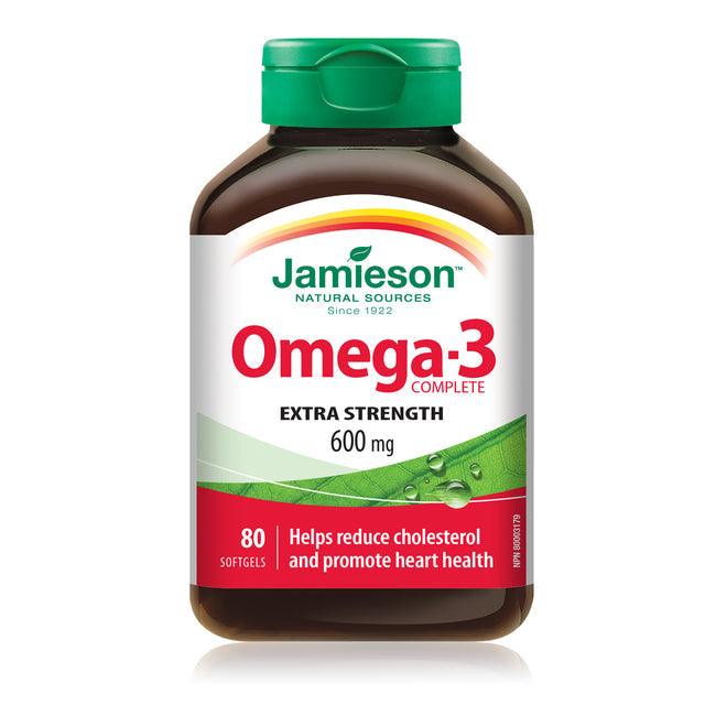 Jamieson Omega-3 Complete Extra Strength 600 mg 80 Softgels - Five Natural