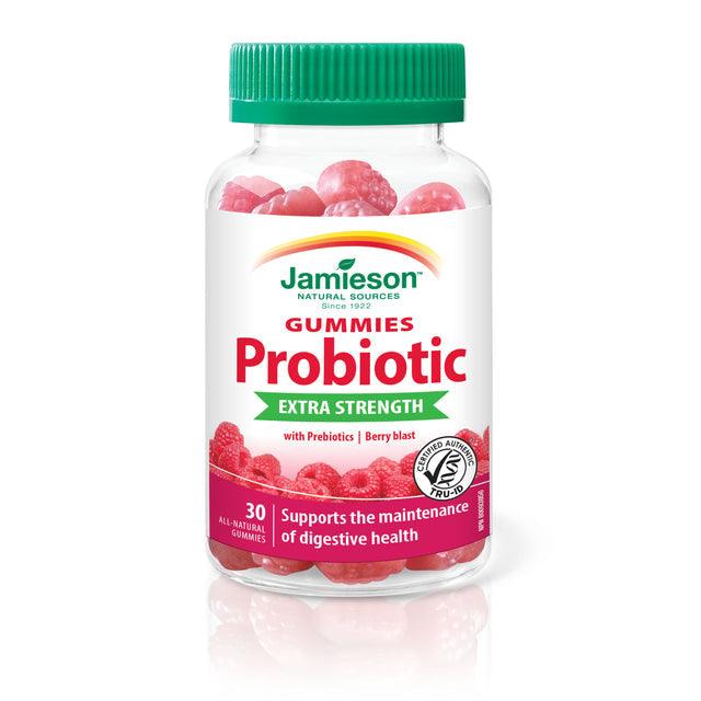 Jamieson Probiotic Extra Strength 5 Billion with Prebiotics - Berry Blast 30 Gummies - Five Natural
