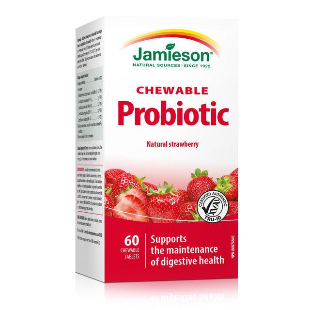 Jamieson Probiotic - Natural Strawberry 60 Chewable - Five Natural