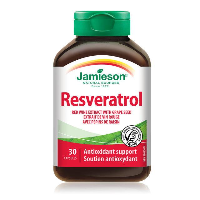 Jamieson Resveratrol Red Wine Extract with Grape Seed 30 Capsules - Five Natural