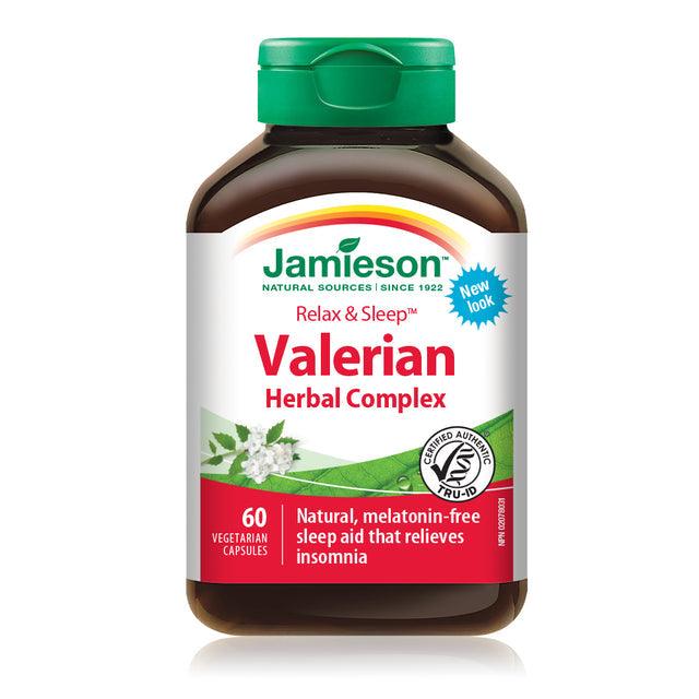 Jamieson Valerian Herbal Complex - Relax & Sleep 60 Capsules - Five Natural