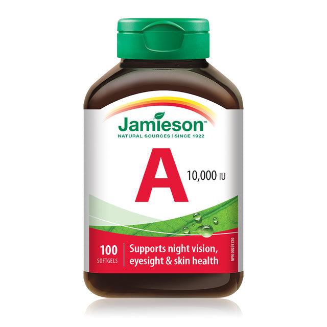 Jamieson Vitamin A 10,000 IU 100 Softgels - Five Natural