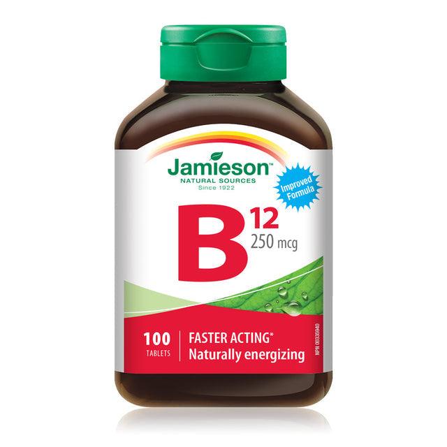 Jamieson Vitamin B12 250 mcg (Methylcobalamin) 100 Tablets - Five Natural