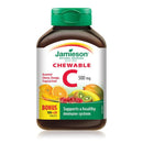 Jamieson Vitamin C 500 mg - Mixed 3 Flavours (Cherry, Orange, Tropical Fruit) - BONUS SIZE 120 Chewable - Five Natural