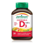 Jamieson Vitamin D3 1,000 IU - Exotic Tropical Flavour 100 Chewable - Five Natural