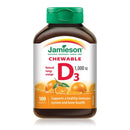 Jamieson Vitamin D3 1,000 IU - Natural Tangy Orange 100 Chewable - Five Natural
