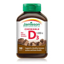 Jamieson Vitamin D3 1,000 IU - Rich Chocolate Flavour 100 Chewable - Five Natural