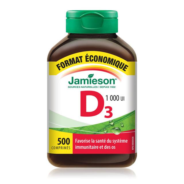 Jamieson Vitamin D3 1,000 IU - VALUE SIZE 500 Tablets - Five Natural