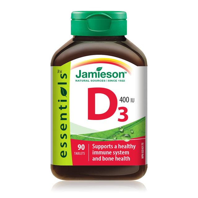 Jamieson Vitamin D3 400 IU 90 Tablets - Five Natural