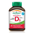 Jamieson Vitamin D3 Extra Strength 2,500 IU 135 Softgels - Five Natural