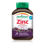 Jamieson Zinc Lozenges with Echinacea, Vitamins C and D - Elderberry 60 Lozenge - Five Natural