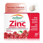 Jamieson Zinc Lozenges with Echinacea, Vitamins C and D - Wild Cherry 30 Lozenge - Five Natural