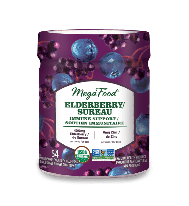 MegaFood Elderberry Immune Support Berry 54 Gummies - Five Natural