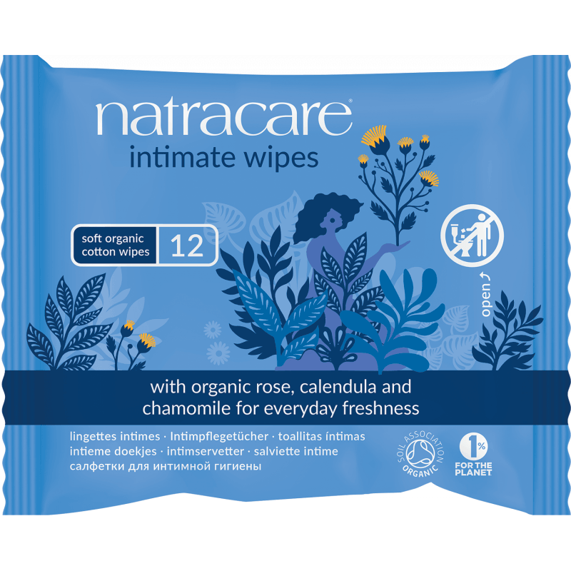 Natracare Organic Cotton Intimate Wipes 12 Units - Five Natural