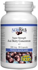 Natural Factors AcaiRich Super Strength Acai Berry Concentrate 500 mg 90 Capsules - Five Natural