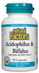 Natural Factors Acidophilus & Bifidus 5 Billion Active Cells 90 Capsules - Five Natural
