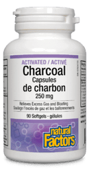 Natural Factors Activated Charcoal Capsules 250 mg 90 Softgels - Five Natural