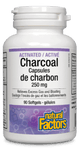 Natural Factors Activated Charcoal Capsules 250 mg 90 Softgels - Five Natural