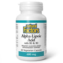 Natural Factors Alpha-Lipoic Acid with B1 & B2 60 Veg Capsules - Five Natural