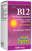 Natural Factors B12 Methylcobalamin 5,000 mcg 60 Tablets - Five Natural