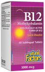 Natural Factors B12 Methylcobalamin 5,000 mcg 60 Tablets - Five Natural