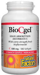 Natural Factors BioCgel High Absorption Ascorbate C 500 mg 180 Softgels - Five Natural
