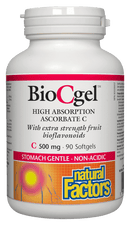 Natural Factors BioCgel High Absorption Ascorbate C 500 mg 90 Softgels - Five Natural