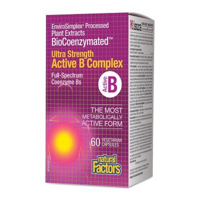 Natural Factors BioCoenzymated Active B Complex Ultra Strength 60 Veg Capsules - Five Natural