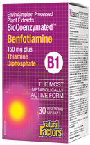 Natural Factors BioCoenzymated Benfotiamine B1 150 mg 30 Veg Capsules - Five Natural