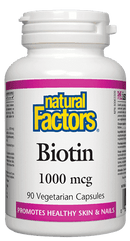 Natural Factors Biotin 1000 mcg 90 Veg Capsules - Five Natural