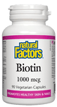 Natural Factors Biotin 1000 mcg 90 Veg Capsules - Five Natural