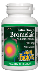 Natural Factors Bromelain Extra Strength 500 mg Pineapple Source 90 Capsules - Five Natural